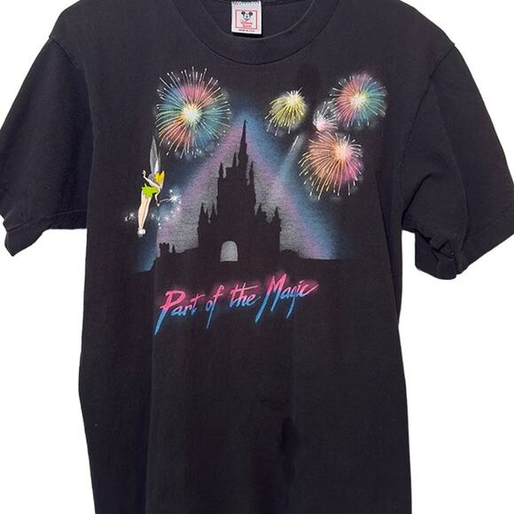 Vintage Disney Parks Magic Kingdom Tinker Bell Fireworks Graphic T-Shirt Large - Picture 2 of 7